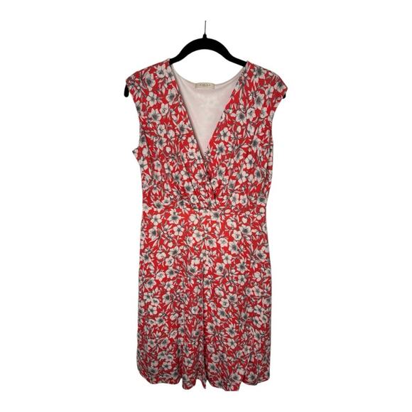 Gilli Red and White Floral Sleeveless Wrap Dress Size Large - Picture 1 of 6